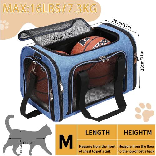 Soft-Sided Cat/Dog/Pet Carrier, Collapsible Pets Travel Carriers