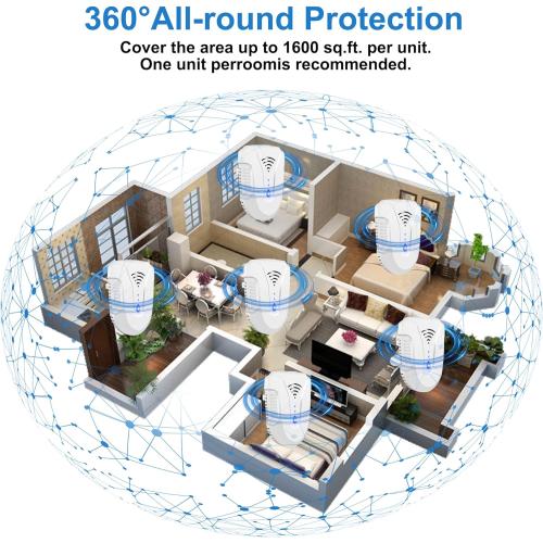 2026 Upgraded Ultrasonic Pest Repeller 6 Pack, Mouse Repellent Indoor Ultrasonic Plug in, Pest Control for Bugs Roaches Insects Mice Spiders Flies Cockroach Rodent Rat