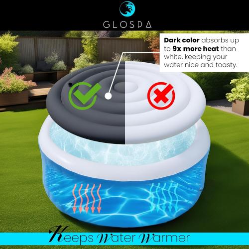 Inflatable Hot Tub Cover Round, One Size Fits All Energy Saving Heat Insulator & Protector, Insulated Thermal Hot Tub Replacement Cover Accessories
