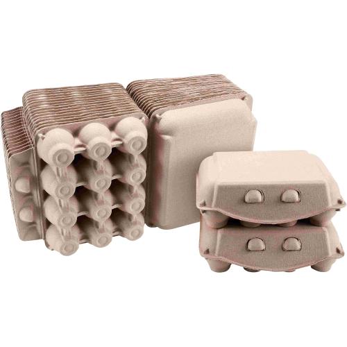 50 PCS Vintage Egg Cartons, Natural Paper Pulp Square Dozen Egg Cartons
