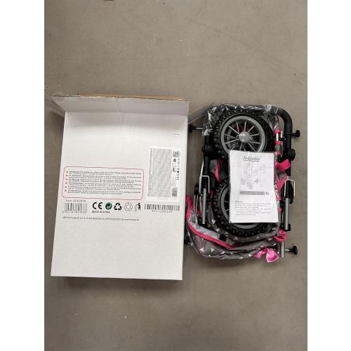 Kinderplay Baby Doll Stroller | Baby Doll Pram | Baby Doll Carriage - Stroller for Baby Dolls with Adjustable Handle (12.99-24.80 inches) | Babydoll Reborn Strollers | Model KP0261S