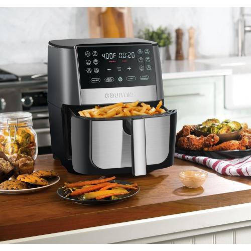 Gourmia 8 Qt Digital Air Fryer  – XL Capacity , Nonstick Dishwasher Safe Basket, Oil-Free Cooking
