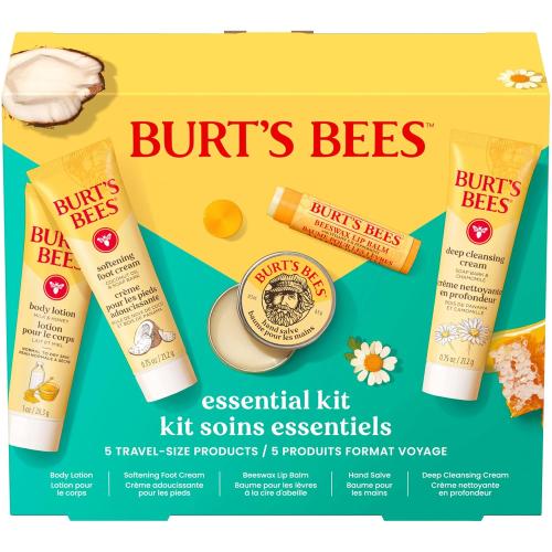 Burt's Bees Essentials Kit Gift Set, 5 Travel Size Products