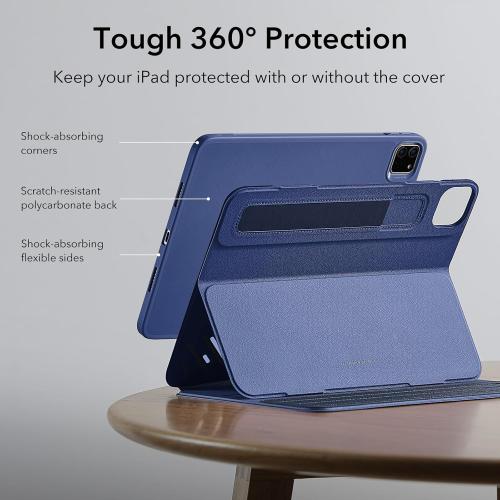 ESR for iPad Pro 12.9 Case (6th/5th Generation, 2022/2021), Removable Magnetic Cover, Adjustable Portrait/Landscape Stand with Raised Display View, 9 Standing Angles, Shift Series, Blue