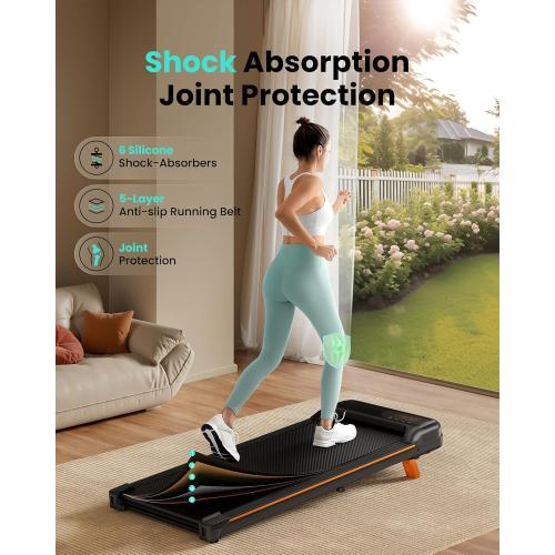 Walking Pad, Under Desk Treadmill with Incline for Home Office 2.5HP Portable Walking Treadmill with 265 Lbs Weight Capacity Walking Machine, Remote Control, LED Display