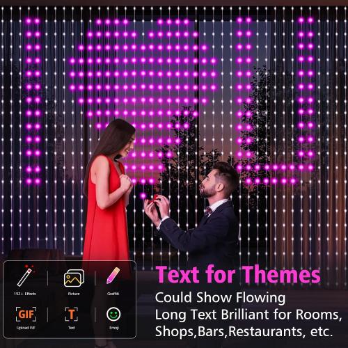 Smart Curtain Lights 20Ft x 10Ft, 800 LED Curtain String Lights with App Remote Color Changing Window Fairy Light Music Sync Dynamic DIY for Indoor Outdoor Backdrop Wall Decor