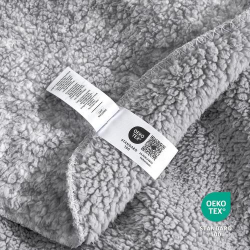 Cozy Bliss Luxury Sherpa Throw Blanket for Couch, Premium Reversible Plush Thick Throw, Warm Cozy Soft Blanket for Home and Gifts (Mottled Grey, 50 x 60)