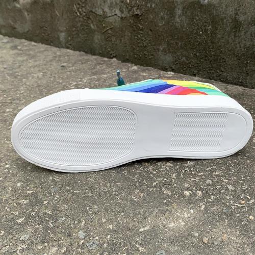 Rainbow Ombre White Sneakers for Women Casual Street Style Athletic Shoes with Gradient Design SIZE 11-11.5 WOMENS
