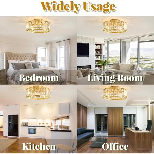 Fandelier Ceiling Fan with Lights and Remote,19 E12 Chandelier Ceiling Fan with Light, 6 Speed 3 Timer Quiet Caged Ceiling Fan with Lights for Bedroom,Living Room,Kitchen,Farmhouse (Gold)