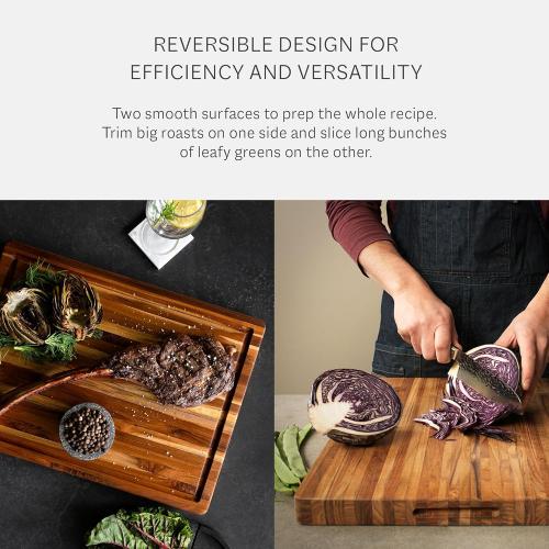 Teakhaus Carving Board with Juice Groove - Large (L) Teak Wood Cutting Board 20”L x 15”W x 1.5” Thick - Sustainably Harvested & FSC Certified - Knife Friendly with Beeswax Oil Finish