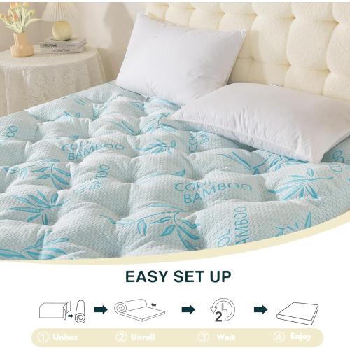 SHOUREN 5 Inch Mattress Topper Full Size, 2100 GSM Pillow Top | Gel Memory Foam and 3D Fiber Blend Delivers Balanced Softness and Support for a More Restful Sleep