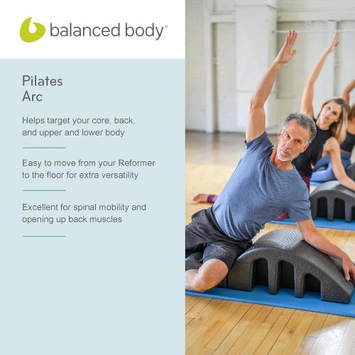 Black Balanced Body Pilates Arc, Step Barrel for Spine Exercises, Balance, Core Strengthening, and Stretching, Spine Corrector, Reformer Wedge, Fitness Training Tool, Pilates Equipment