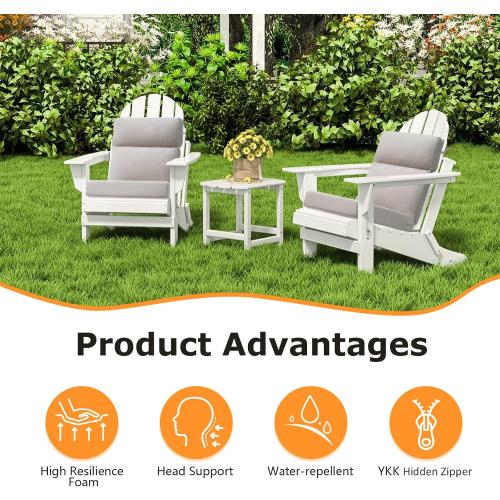 Unimatta Sunbrella Outdoor High Back Chair Cushion Seat Pads, 44 x 21 Inch Water-Repellent & Fade-Resistant Patio Furniture Cushions with Ties for Adirondack, Rocking Chairs, Specrtum Pebble