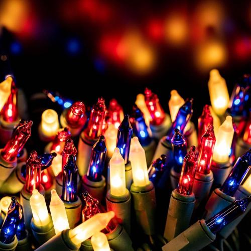 2Pack......Lights  Traditional Incandescent Mini Lights, Red/White/Blue on Green Wire with 6 Spacing, Commercial Grade and UL Listed for Indoor/Outdoor Use, End-to-End Connectable