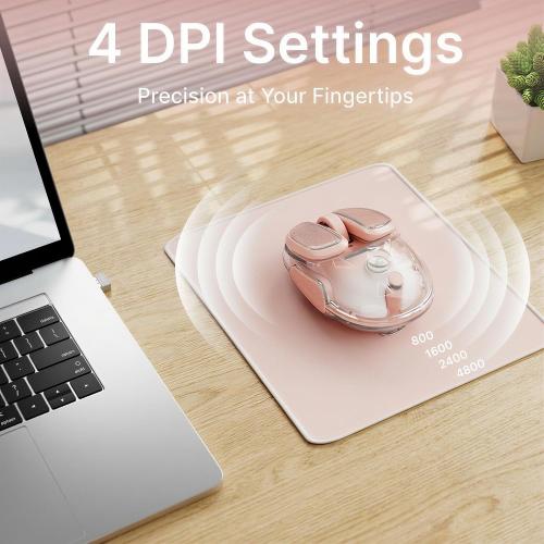 Wireless Clear Mouse Dual Mode Bluetooth & 2.4G Silent Clicks Mice-Gradient
