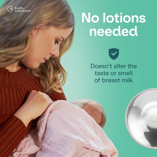 Koala Babycare The Original Nursing Cups 100% Silver – Nipple Shields for Nursing Newborn - Breastfeeding Essentials Protect and Soothe Cracked Nipples - Standard Size
