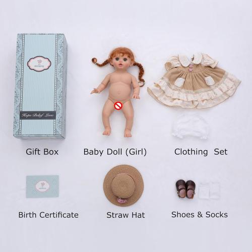 Reborn Baby Dolls – 18 Inch Realistic Reborn Toddler Doll Country-Inspired Girl with Braided Hair, Straw Hat & Floral Layered Dress, Gifts for 3  Year Old Girls, Collectors
