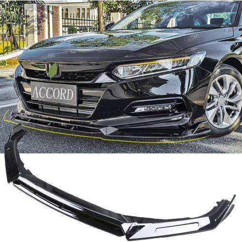 New Front Bumper Lip Compatible with 2018 2019 2020 2021 10th Gen Honda Accord 4 Door Car Front Spoiler-Gloss Black Sport Front Spoiler - 4pcs