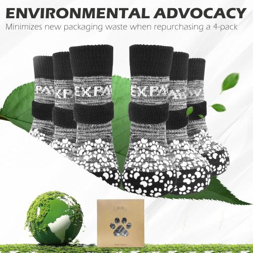 EXPAWLORER 6Pcs Anti-Slip Dog Socks to Prevent Licking Paws,Dog Shoes for Hot/Cold Pavement,Best Paw Protector Traction Control on Hardwood Floor,Dog Booties for Puppy Small Medium Large Senior Dogs