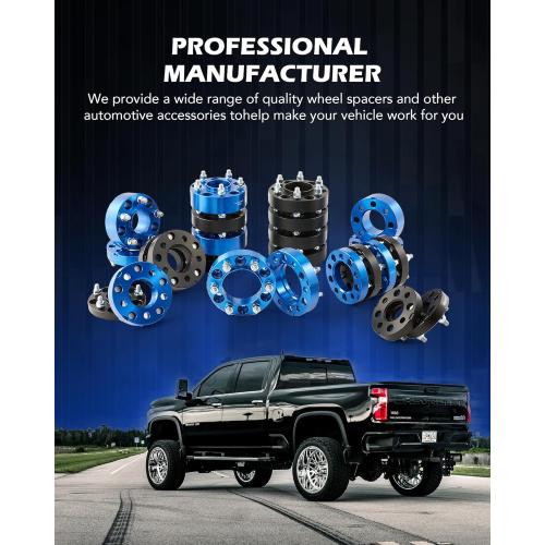 Orion Motor Tech 8x6.5 Wheel Spacers, 2 Inch Wheel Adapters with Studs Compatible with 1994-2011 Dodge Ram 2500 3500 1988-1998 Ford F250 F350, 8x165.1 Wheel Spacer Kit with 130 mm Hub Bore, Set of 4