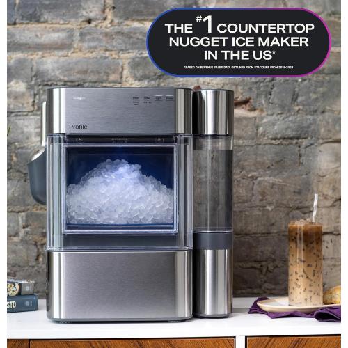GE Profile Opal 2.0 Ultra Nugget Ice Maker with .75 Gallon Side Tank and Scale Inhibiting Filter, Scoop Included, 38 lbs in 24 Hours, Pellet Ice Machine with WiFi & Smart Connected, Stainless Steel NEEDS CLEANING