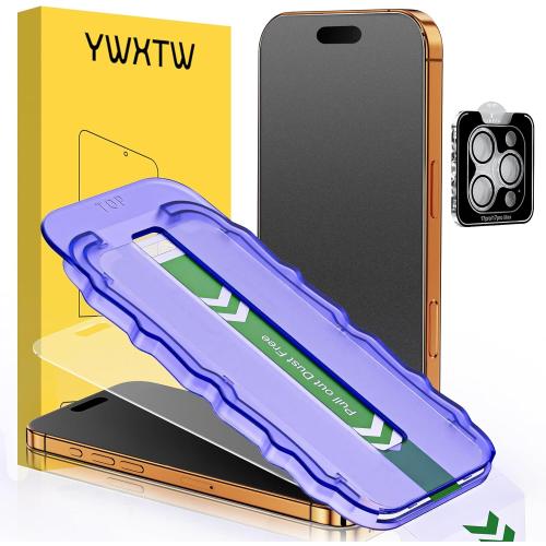 YWXTW 2 Pack for iPhone 17 Pro Max Matte Screen Protector 6.9 Inch 1 Set Camera Lens Protector, [1S Pull-Out] Anti Glare Anti Fingerprint 17 Pro Max Glass Screen Protector, Bubble Free, Smooth as Silk