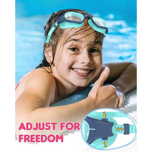 Kids Swim Goggles,Swimming Goggles for Kids 6-14, Anti-Fog UV Protection Pool Glasses for Boys Girls