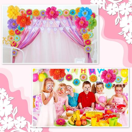 TaoBary Giant Tissue Paper Flowers, 20,10, Rainbow Color, 12 Pcs