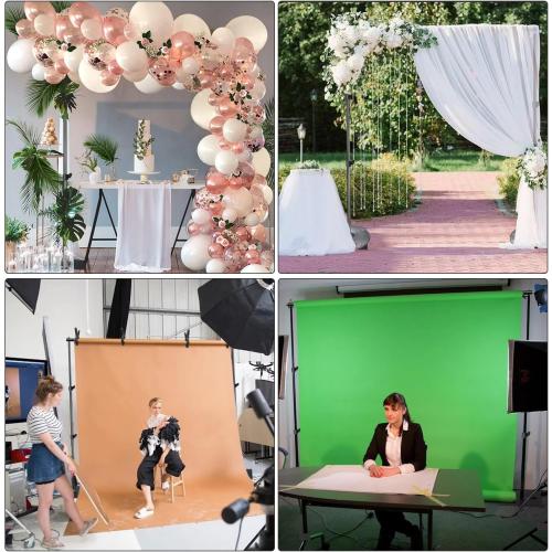 Pipe and Drape Photography Backdrop Stand Kit Adjustable Photo Background Stand 10ft x 6.5ft with Metal Base for Parties Weddings Birthday Party Events Photo Booth