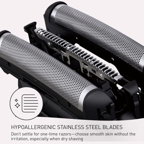 Color Purple Panasonic Swipe Right Travel Shaver for Women, Portable Electric Razor with USB-C Charging, 3-Blade Cutting System for Dry or Wet Use - ES-CM3A-V