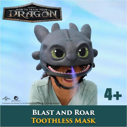 Dreamworks Dragons How To Train Your Dragon, Electronic Blast & Roar Toothless Mask, Kids Dress Up & Pretend Play Costumes for Boys & Girls Ages 4 & Up