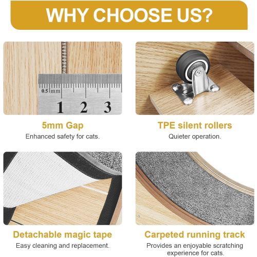 Cat Wheel, 48 XL Large Cats Exercise Running Wheel, Cat Treadmill for Indoor Cats