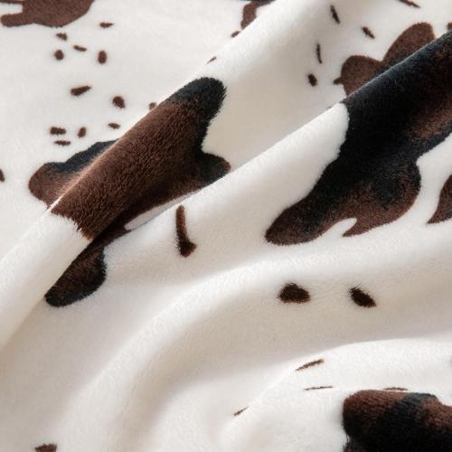 Cow Print Throw Blanket for Couch & Bed,Cute Luxury Plush Cozy Fuzzy Blanket , Super Soft Warm Lightweight Throw Blanket for Travel Camping, Brown