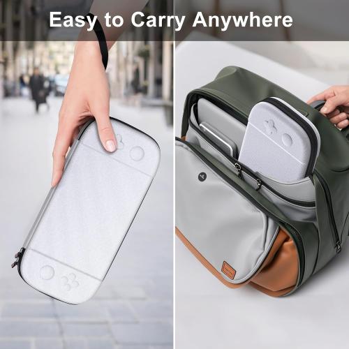 STARTRC GAMES Slim Carrying Case for Nintendo Switch 2 2025, Hard Shell Travel Case with 12 Game Card Slots, Portable Carry Bag for Switch 2 Console White