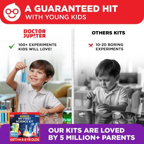 Doctor Jupiter My First Science Kit for Kids Ages 4-5-6-7-8 | Birthday Gift Ideas for 4  Year Old Boys & Girls | Toy Stem Kit with 100  Experiments | Learning & Educational Projects