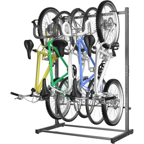 WALMANN Freestanding Bike Stand for Garage, 5 Bikes Vertical Bike Storage Stand Heavy Duty Bike Floor Stand