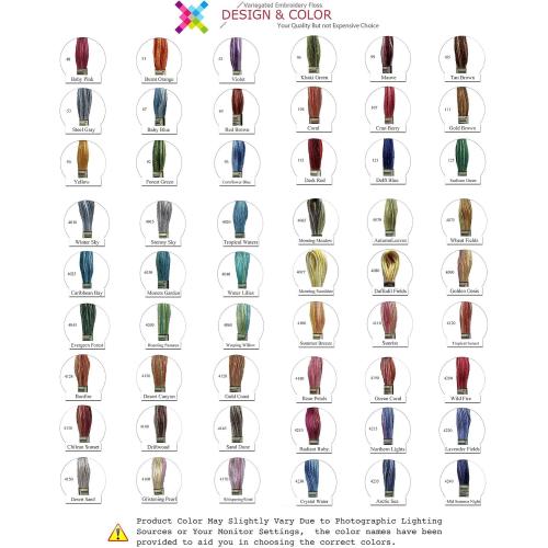 Magical Color Variegated Cross Stitch Thread Color Variations Embroidery Floss Pack, 8.7-Yard, Comflower Blue, Pack of 12 Skeins