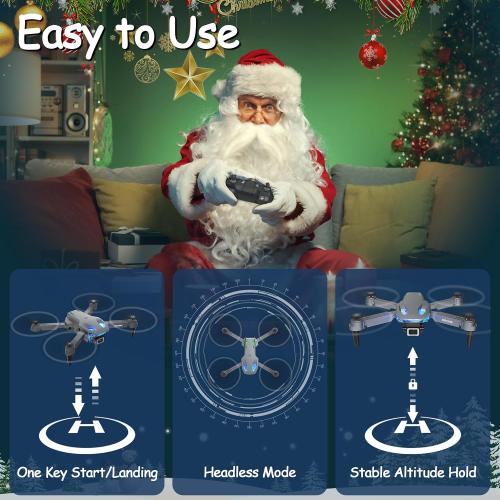 Wipkviey Drone with Camera T28 - Mini Drone 90° Adjustment RC quadcopter 1080P HD, Fpv Foldable Drones for Adults, Drones for kids, Gesture Selfy, Headless Mode, 3D Flip, drone for Beginners