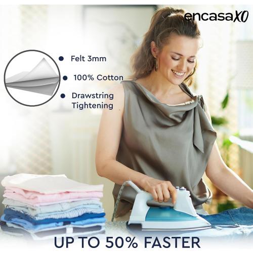 Encasa XO Ironing Board Cover and Pad 49x18 - Thick 3mm Felt Padding, Drawstring Tightening & Lock, Easy Fit, Scorch & Stain Resistant, Fits Wide Ironing Board - Aztec