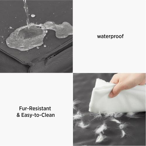 Size XL - WHITE - Lesure Outdoor Waterproof Dog Bed for Extra Large Dogs, Orthopedic Egg Crate Foam Pet Bed with Oxford Fabric Surface and Removable and Durable Cover, Machine Washable, 44''x32'',