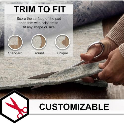 Mohawk Home 2' x 4' Non Slip Rug Pad Gripper 3/8 Thick Dual Surface Felt   Rubber Gripper - Safe for All Floors