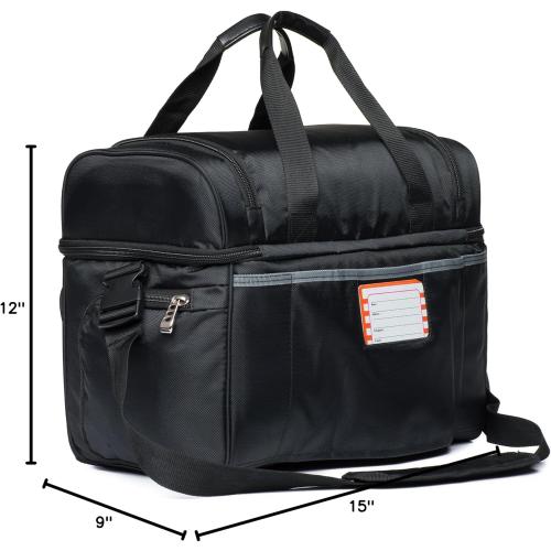 MOJECTO Large Cooler Bag. Two Insulated Compartment, Heavy Duty Fabric, Thick Insulation, 2 Heat Sealed Soft Peva Liner, Many Pockets, Strong Double Zipper, Padded Straps. for Men Women