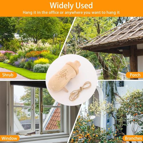 Hummingbird House - Natural Wooden Hummingbird Houses for Outside Hanging, Gardening Gifts for Women, Bird Lovers 3 Packs