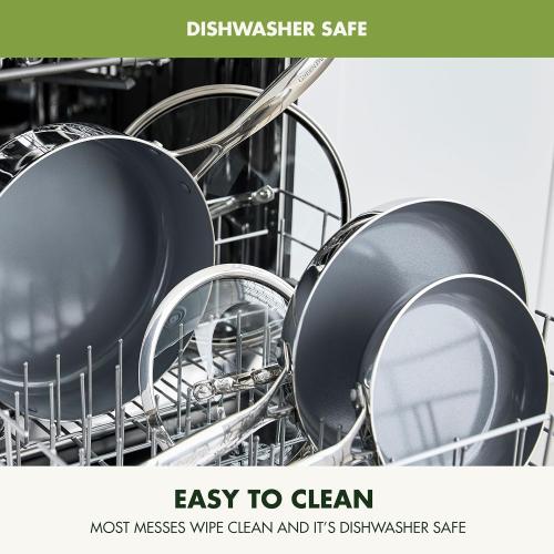 GreenPan Valencia Pro Tri-Ply Stainless Steel  Cookware Set, PFAS-Free Ceramic Nonstick Coating,