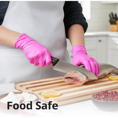Powder-Free Nitrile Gloves, 3-mil, Disposable Nitrile Gloves, Latex-Free, Powder-Free - Pink/Fuchsia