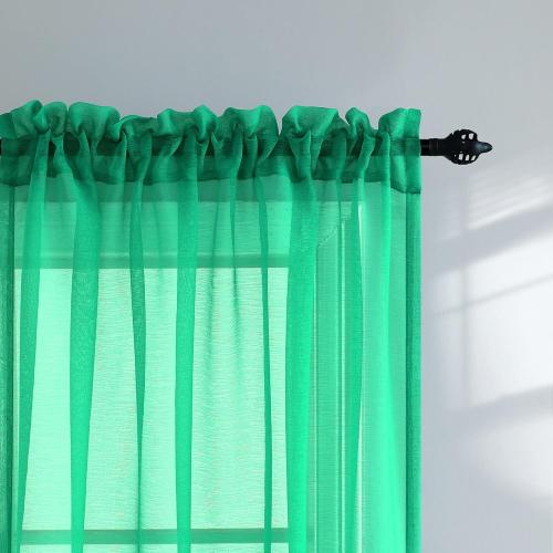 Pitalk Light Green Curtains for Living Room 2 Panels Set Bedroom Sheer Curtains 63 Inch Length