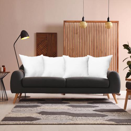 Decorative cushions (set of 4, white), 50 x 50 cm, for sofa, bed and chair