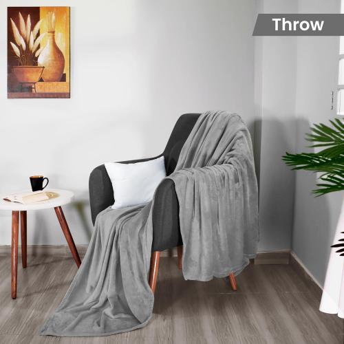 Ash Grey 300GSM Luxury Anti-Static Fuzzy Soft Microfiber Bed Kind size