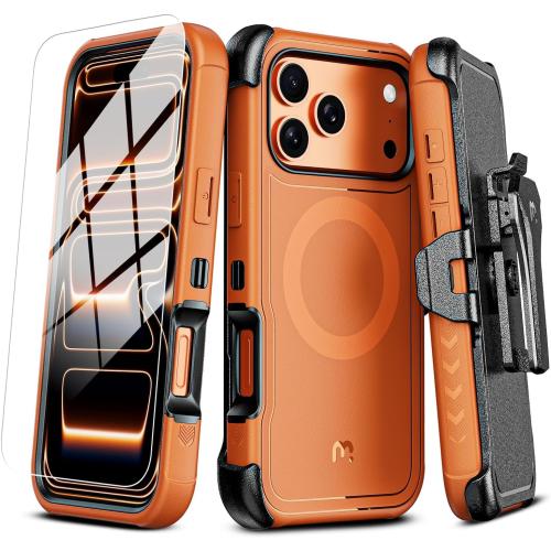 M MYBAT PRO for iPhone 17 Pro Max Case with Belt Clip Holster