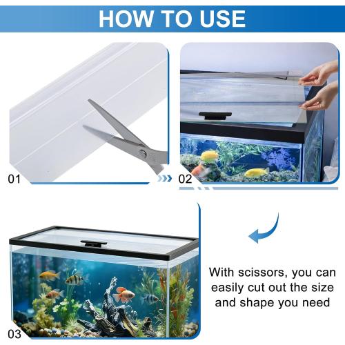 29.21 x 11.69 x 0.16in Aquarium Lid Clear Tempered Glass Canopy | Clear Tempered Aquarium Fish Tank Hoods, FITS for Most 20Long/29 Gallon Fish Tanks (Aqueon, Marine Land & Perfecto)